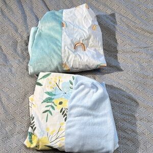 Set of 2 Cloud Island Target wipeable changing pad covers rainbow and floral